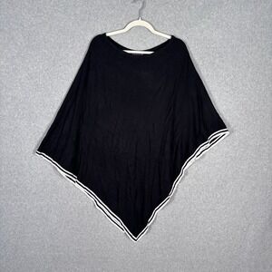 Carolyn Taylor Poncho Sweater One Size Black Thin Witchy Whimsigoth Minimal